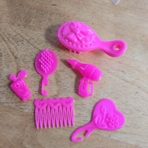 1/5$ 4/15$ 6/20$ Barbie toy Doll Pink Kids Bath and Hair Set